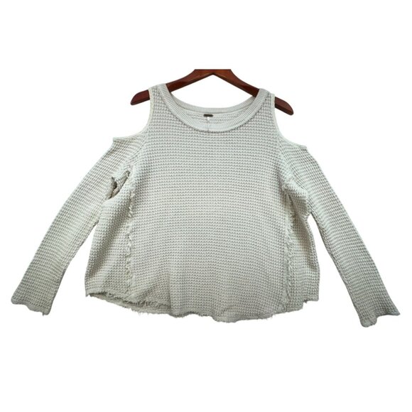 Free People Womens Cold Shoulder Knit Sweater Ivory Size XS Cream - Picture 1 of 13
